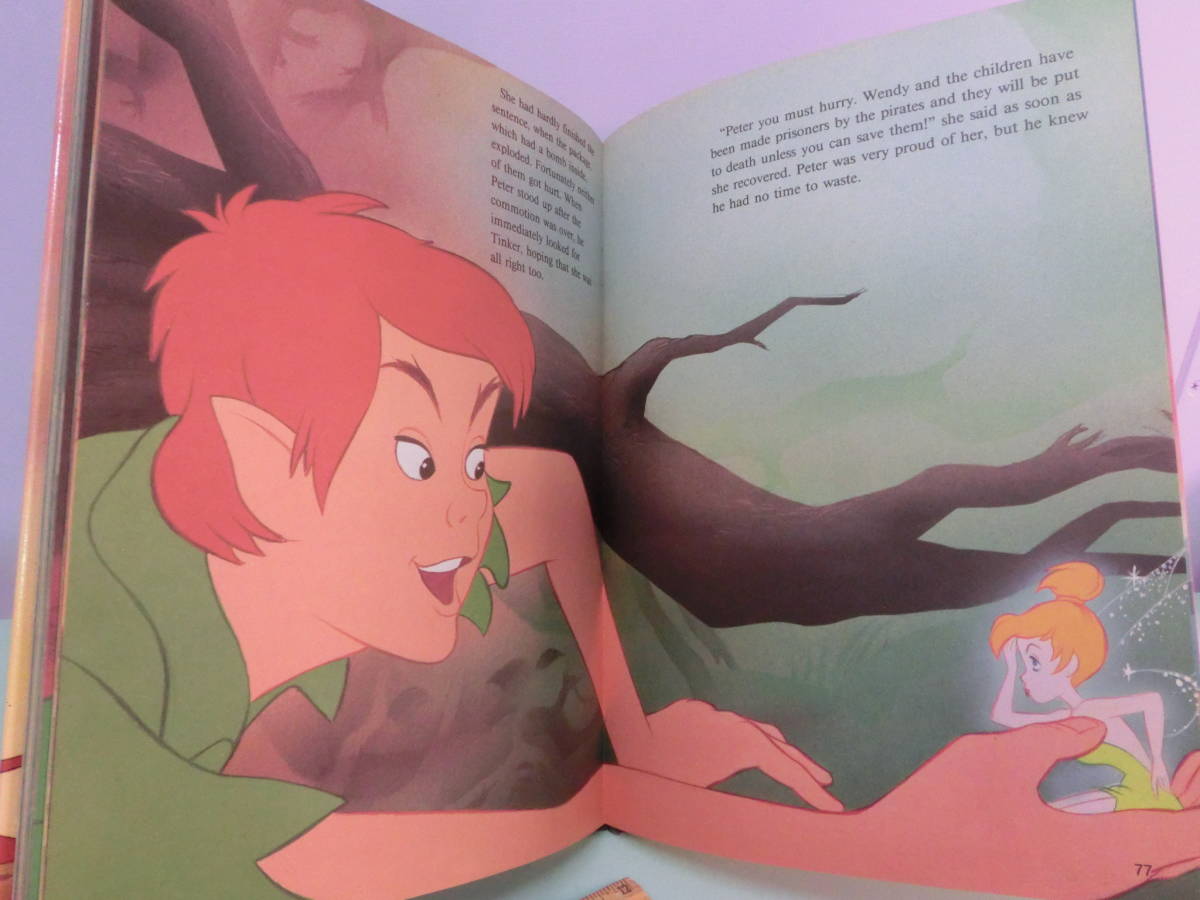 ディズニー ピーターパン◆ビンテージ 洋書 絵本 95ページ ハードカバー本◆Disney Peter Pan Vintage Picture Book 昭和レトロ ティンク_画像5