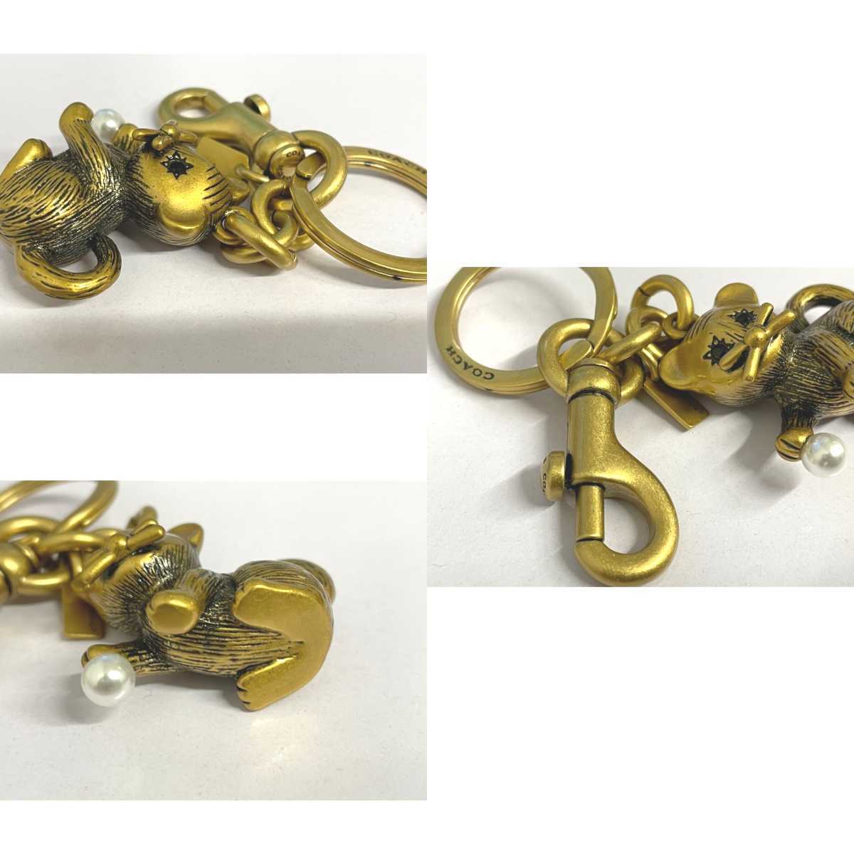  unused goods COACH key holder . cat Coach accessory fashion Gold color 774