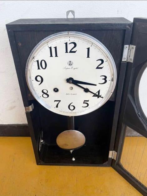 愛知時計 柱時計 振り子時計 掛け時計 アイチ 昭和レトロ 掛時計 ゼンマイ式振り子時計 ボンボン時計 アンティーク時計 古時計 壁掛け時計