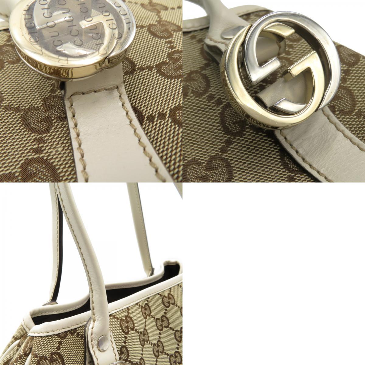 GUCCI グッチ トートバッグ GGツインズ トートバッグ ベージュ系 GGキャンバス 中古 レディース_画像10