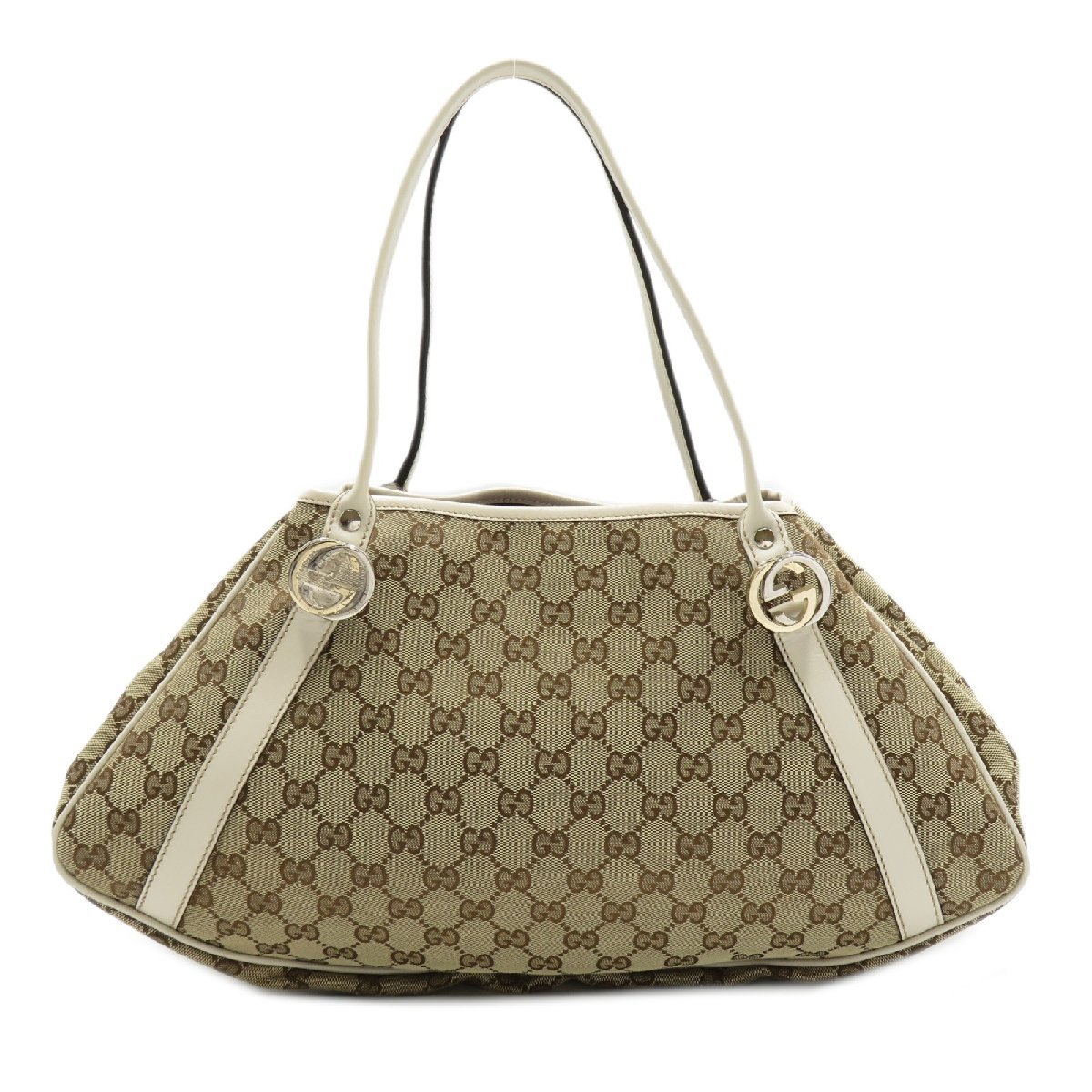 GUCCI グッチ トートバッグ GGツインズ トートバッグ ベージュ系 GGキャンバス 中古 レディース_画像3