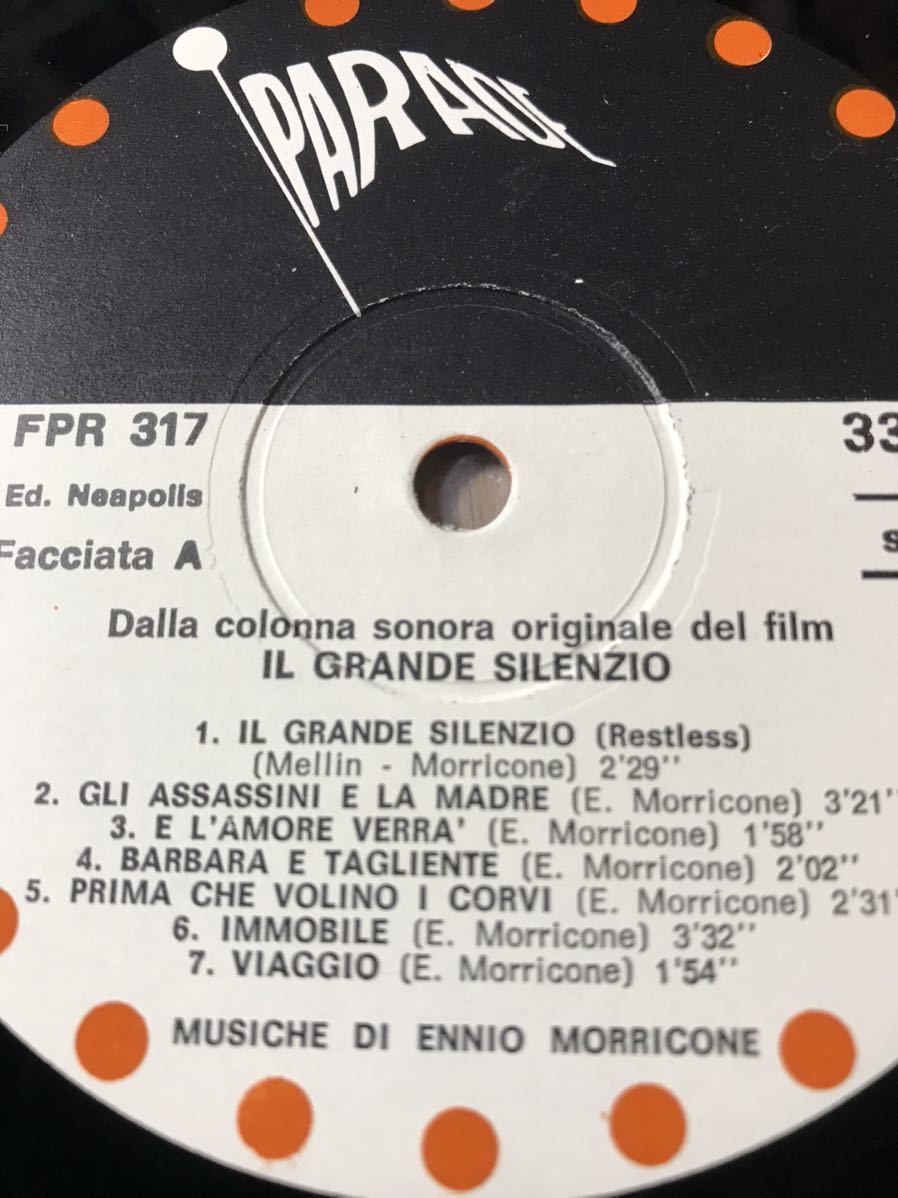 Ennio Morricone Il Grande Silenzio Italy original 