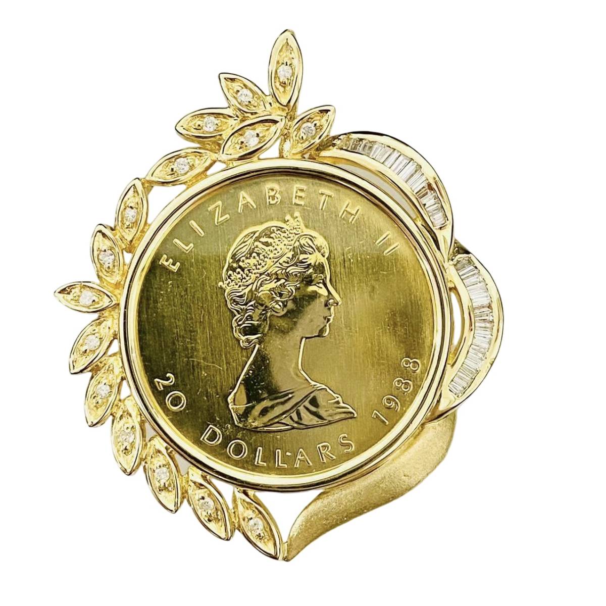 カナダ メイプル金貨 エリザベス二世 1988年 K18/24 純金 25g