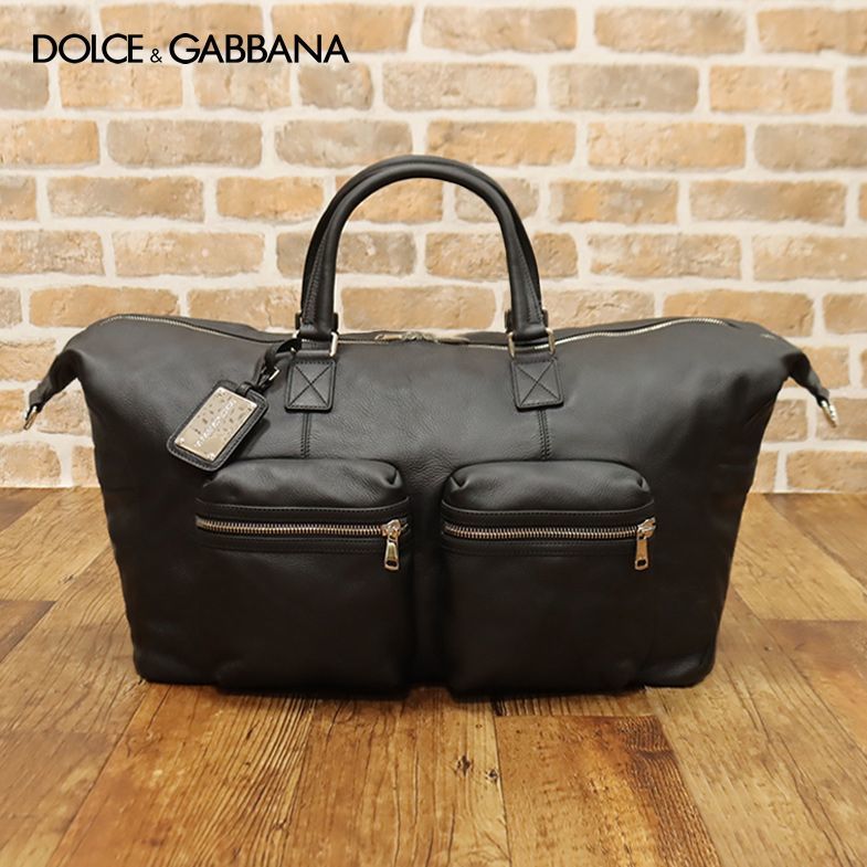 1円/DOLCE&GABBANA/2WAYボストンバッグ BT0860 A6I81 レザー ロゴ刻印
