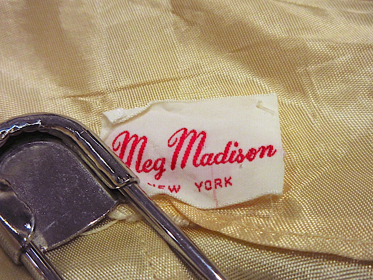 ビンテージ50's60's●Meg Madisonレディースラメ入りノースリーブワンピースゴールド●221005c2-w-nsdrs 1950s1960sドレス_画像3