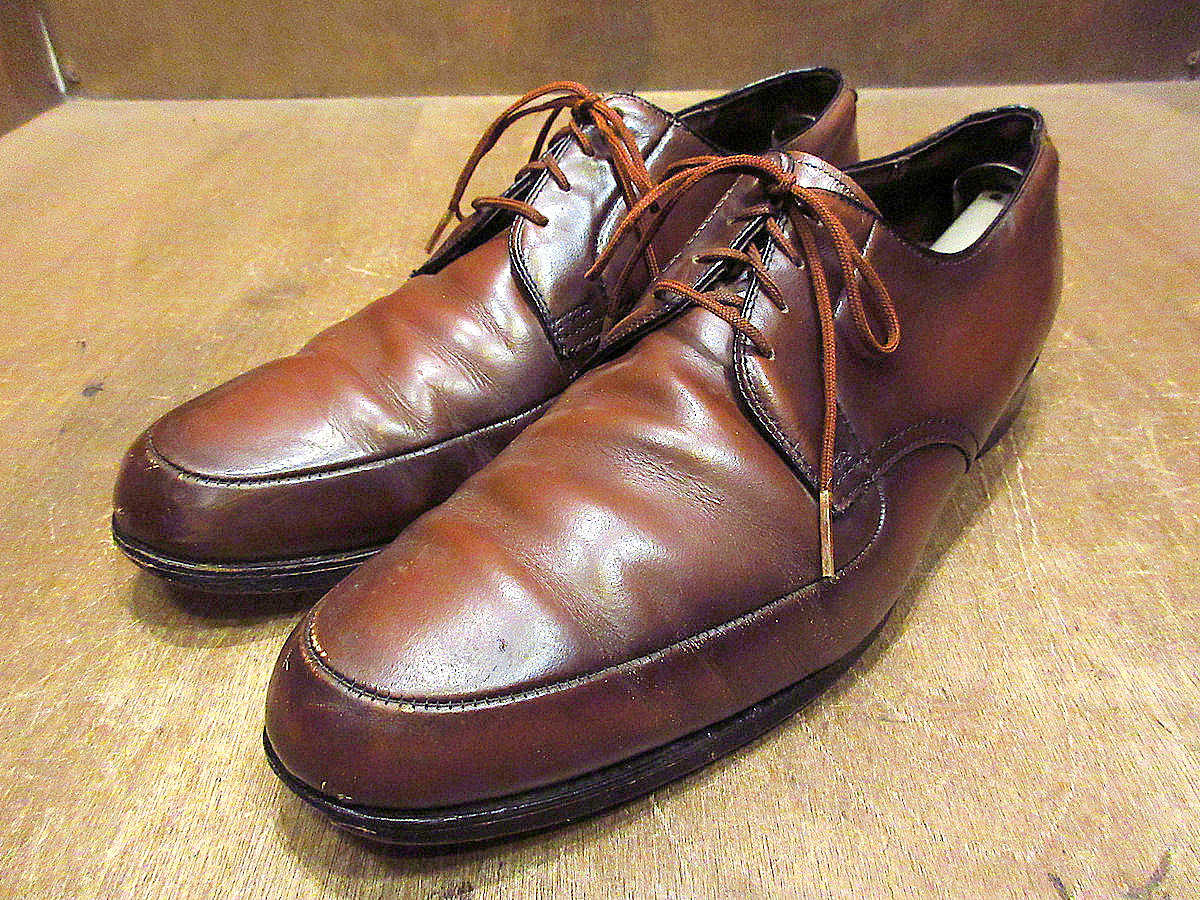 ビンテージ70’s80’s●NUNN BUSH Uチップシューズ茶size 10 1/2●221020k6-dshs-285cm1980s古靴革靴メンズビジネスシューズ_画像1