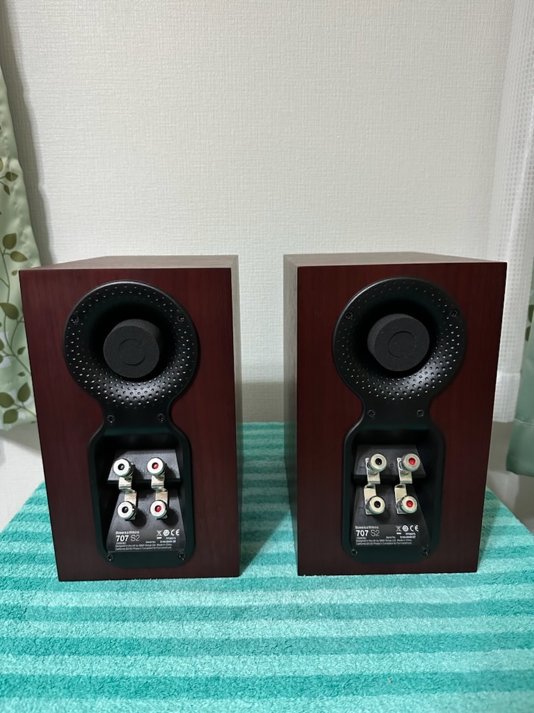 B&W 707S2 2ウェイブックシェルフ型スピーカー【ペア】 (ローズナット