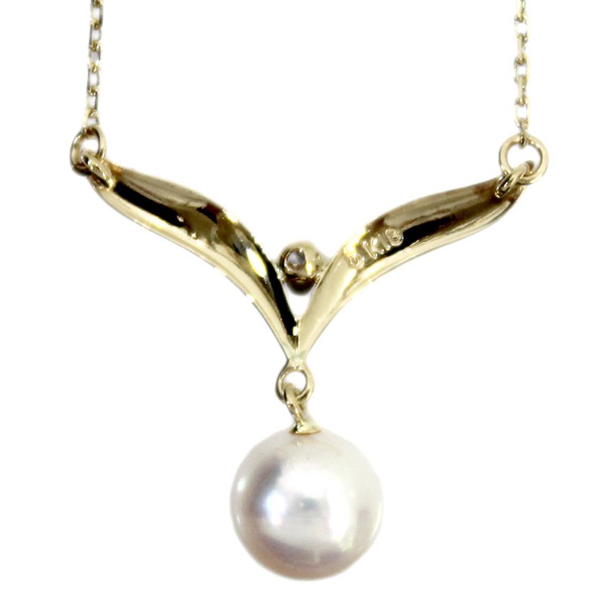  Mikimoto K18 pearl necklace neck around approximately 42cm 7mm.ES burnishing finishing goods A rank 