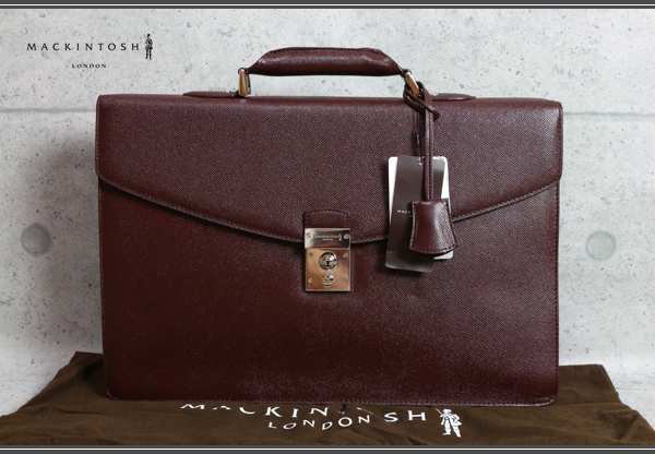 新品MACKINTOSH LONDON最高級本革ビジネスバッグ茶定価8万円/マッキントッシュ ロンドン