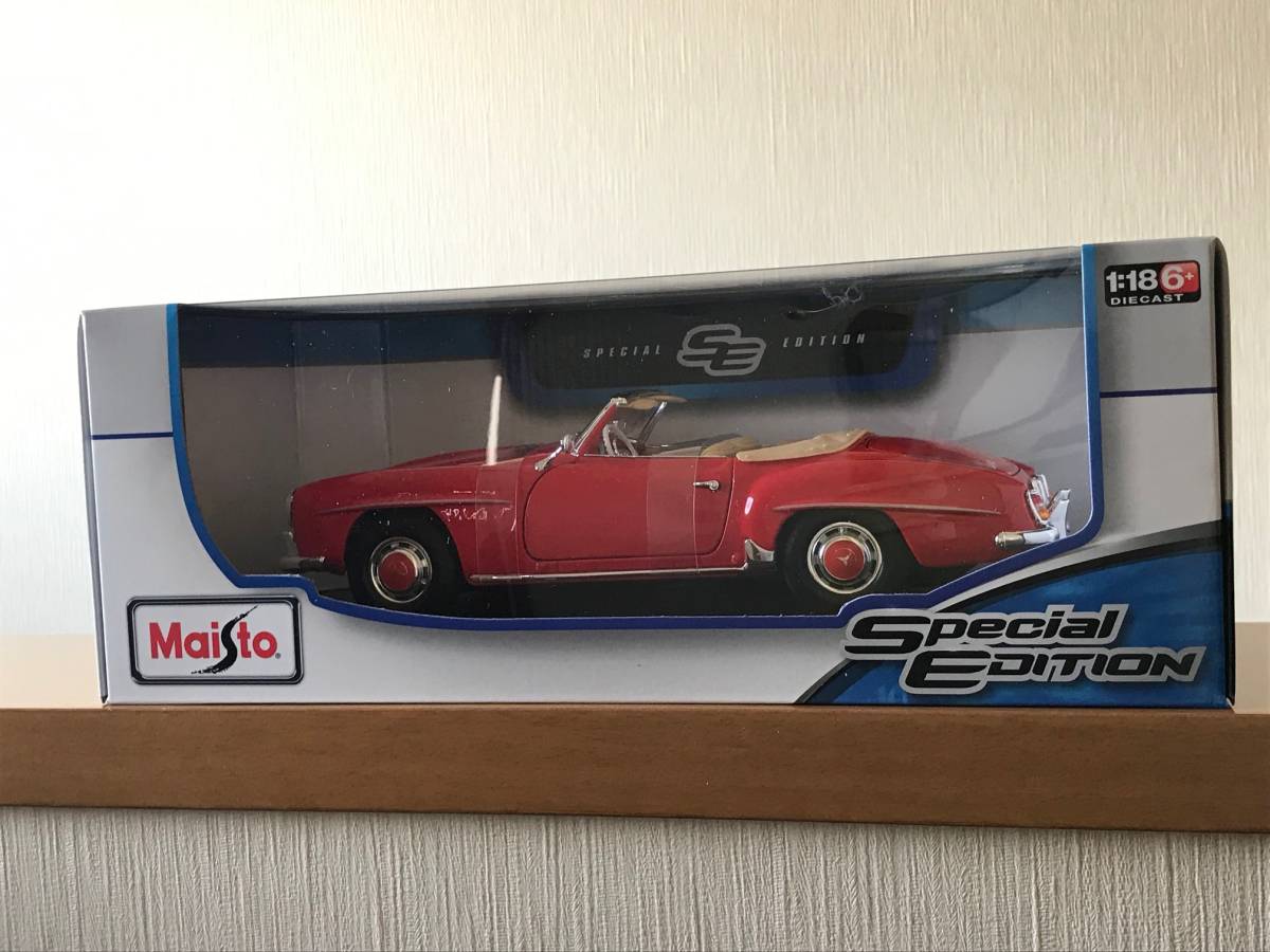 希少 レア Maisto マイスト 1:18 6+ 1955 Mercedes-Benz 190SL 赤 ベンツの画像10