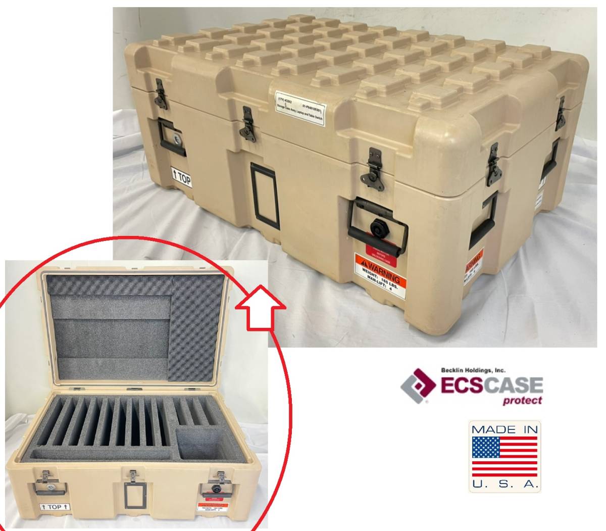 アメリカ製 ECS ツールボックス ハードケース ミリタリー 工具箱