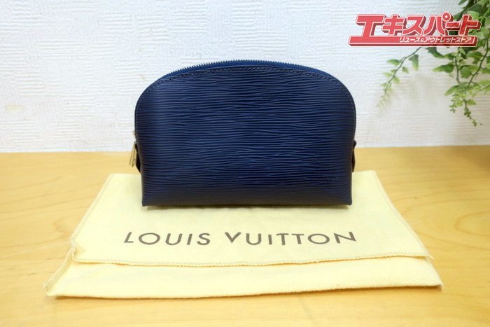 LOUIS VUITTON エピ ポシェット コスメティック M40638 ブルー 化粧ポーチ ルイ ヴィトン 極美品 戸塚店_画像1