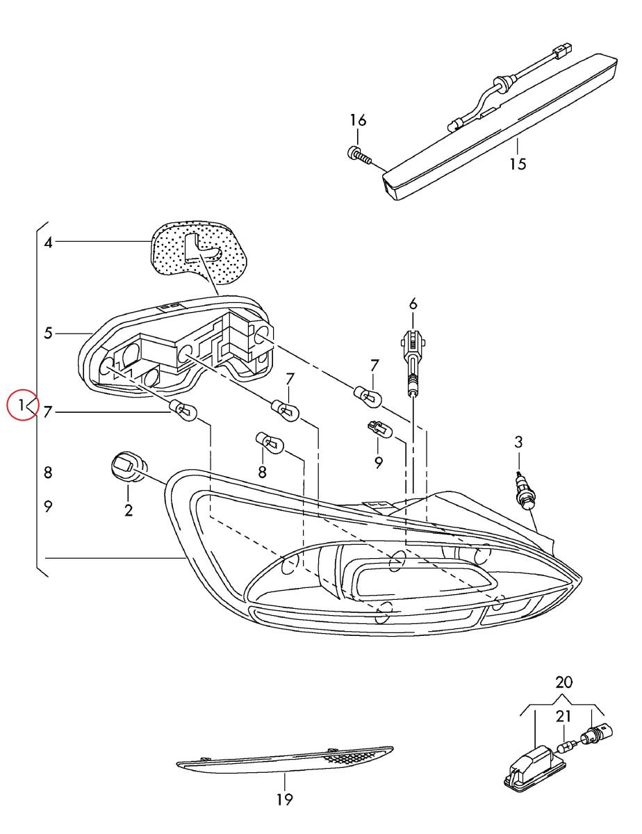 フォルクスワーゲン VW シロッコ (2009-2014) LED リア/リヤ テールランプ/ライト クリア 流れるタイプ 左右 1K8945095R 1K8945096R 新品_画像9