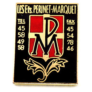 ピンバッジ・PMと十字の紋章◆フランス限定ピンズ◆レアなヴィンテージものピンバッチ_画像1