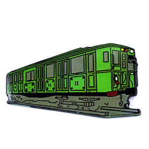 ピンバッジ・トレイン鉄道グリーン緑色の車両◆フランス限定ピンズ◆レアなヴィンテージものピンバッチ_画像1