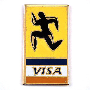  значок *bi The едет человек кредитная карта VISA* Франция ограничение булавка z* редкость . Vintage было использовано булавка bachi