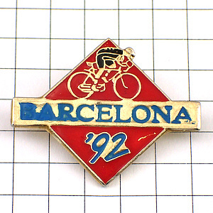 ピンバッジ・自転車レース選手バルセロナ五輪スペイン1992年◆フランス限定ピンズ◆レアなヴィンテージものピンバッチ_画像1