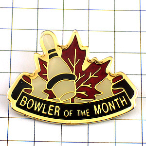  pin badge * bowling maple Canada national flag. maple. leaf * France limitation pin z* rare . Vintage thing pin bachi