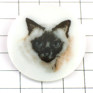 ピンバッジ・猫ネコの顔ねこ陶磁器製◆フランス限定ピンズ◆レアなヴィンテージものピンバッチ_画像1