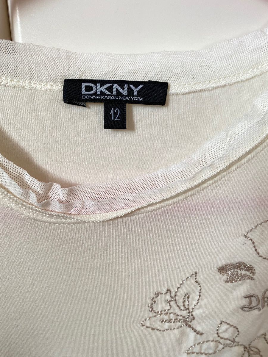 【美品】DKNY トップス カットソー  オフホワイト12歳　フランス製