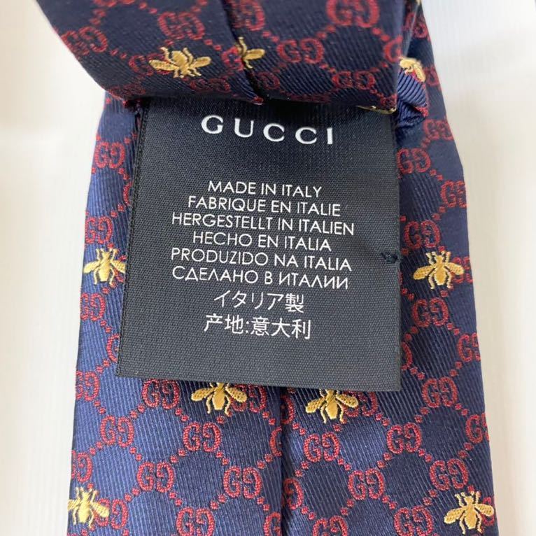 いただきあ】 Gucci - GUCCI グッチ GG&ビー シルクタイ ネイビー 蜂