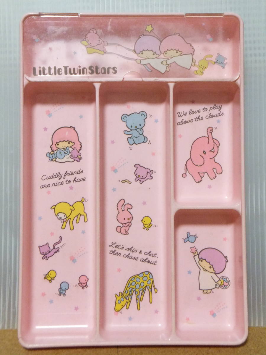  used Sanrio SANRIOki Kirara Little Twin Stars Little Twin Stars 1976 desk tray case case that time thing retro Showa era ultra rare 