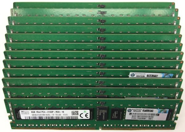 【8GB×12枚セット】SKhynix PC4-2133P DDR4-17000 計96G 1R×4 中古メモリ サーバー用 即決 税込 即日発送 動作保証【送料無料】の画像1