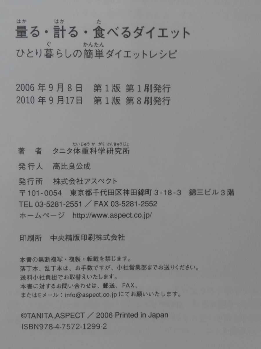 vｂf30036 【送料無料】量る・計る・食べるダイエット　ひとり暮らしの簡単ダイエットレシピ/中古品_画像3