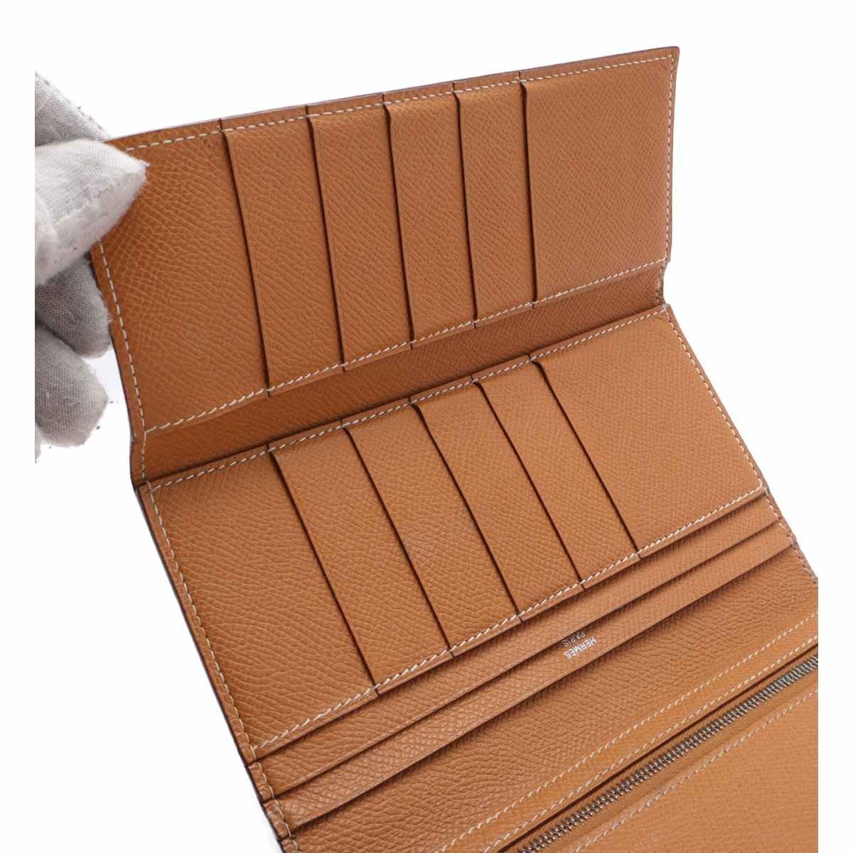 1円高級品☆エルメス☆ベアン デュプリ エプソン 3つ折り長財布