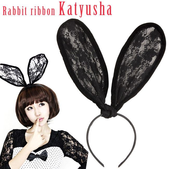  new goods unused free shipping cs26 velour total race lovely rabbit ear wire entering Katyusha hair accessory fancy dress / Event / party idol 