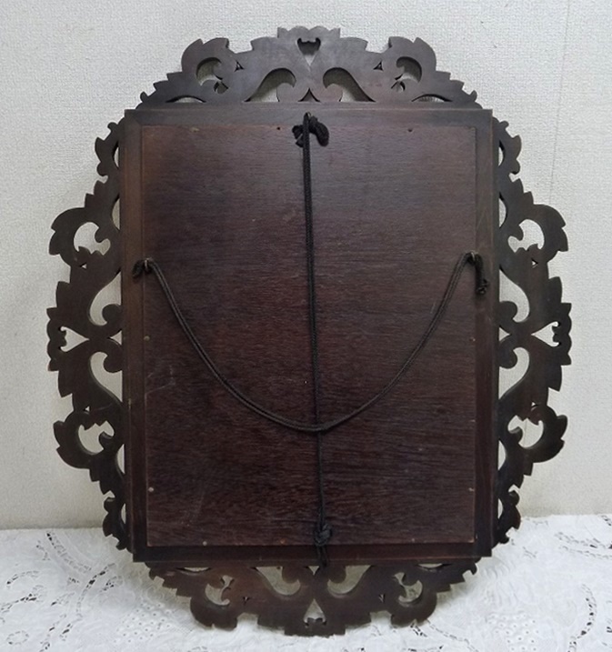 (*BM)*[SALE] wooden tree carving antique style wall mirror wall hung type mirror length 70× width 60. retro classic European Vintage style 