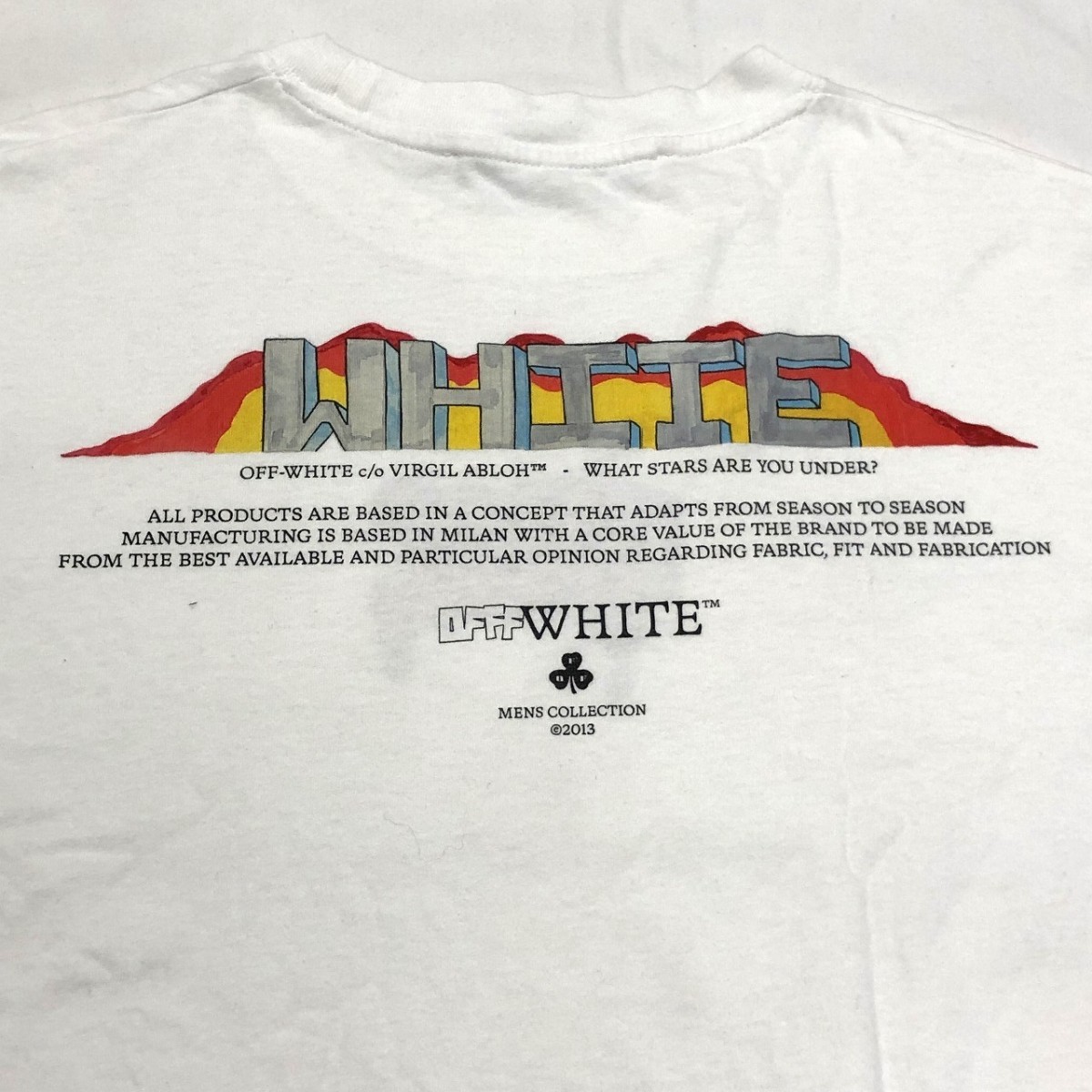 OFF WHITE オフホワイト プリント Tシャツ カットソー ホワイト サイズ表記(Ｍ)_画像5