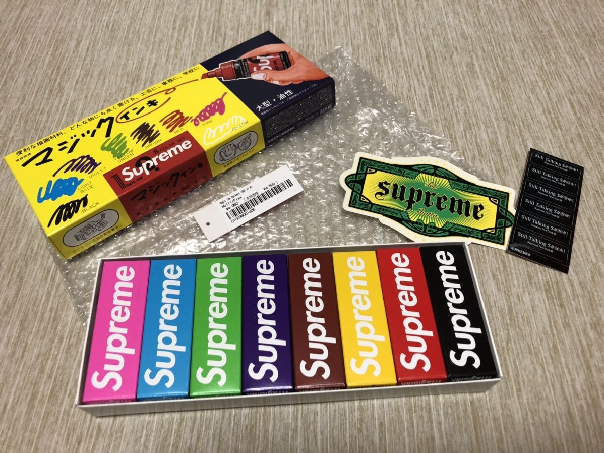 【未使用】2022 SS supreme magic ink markers (set of 8) multicolor シュプリーム マジック インキ ステッカー付き ペン_画像3