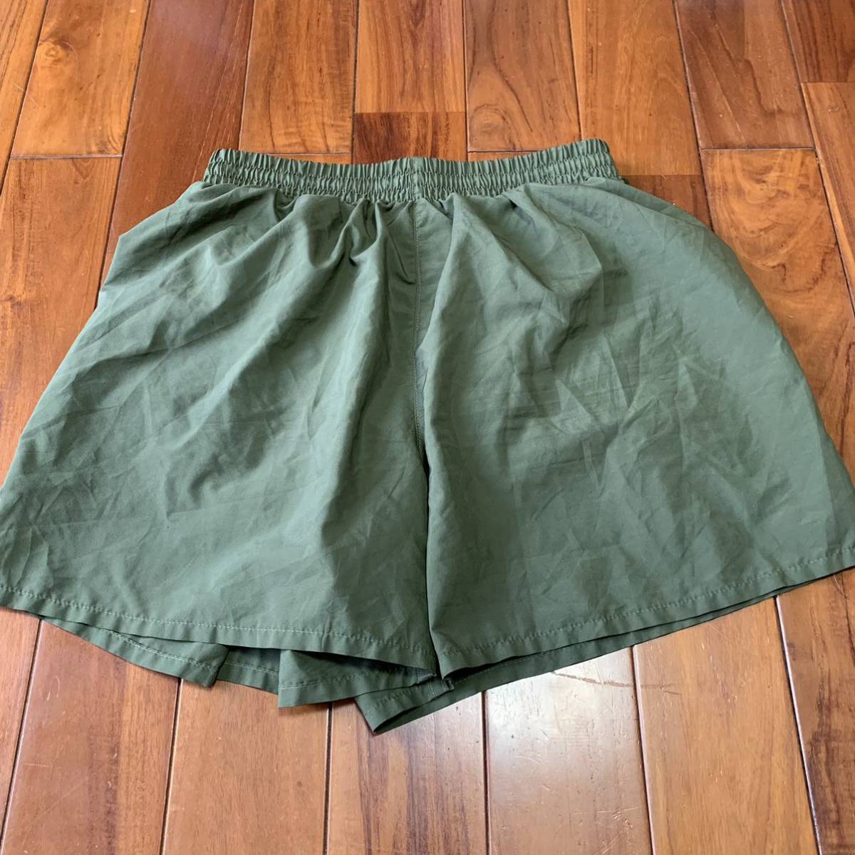 沖縄 米軍放出品 実物 USMC MARIEN TRUNKS GENERAL PORPOSE トレーニングパンツ ショートパンツ OD (管理番号CD51)_画像1