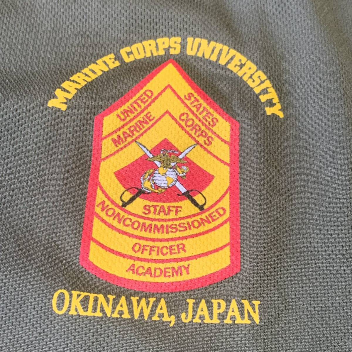  Okinawa вооруженные силы США сброшенный товар USMC MARINE милитари футболка тренировка бег .tore спорт OD MEDIUM ( контрольный номер NO5)