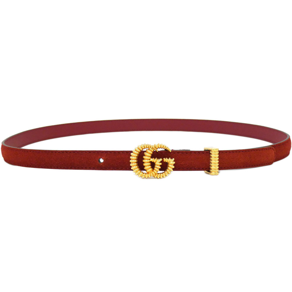 グッチ ベルト 602071 GUCCI スエードxレザー ダブルG ロゴバックル