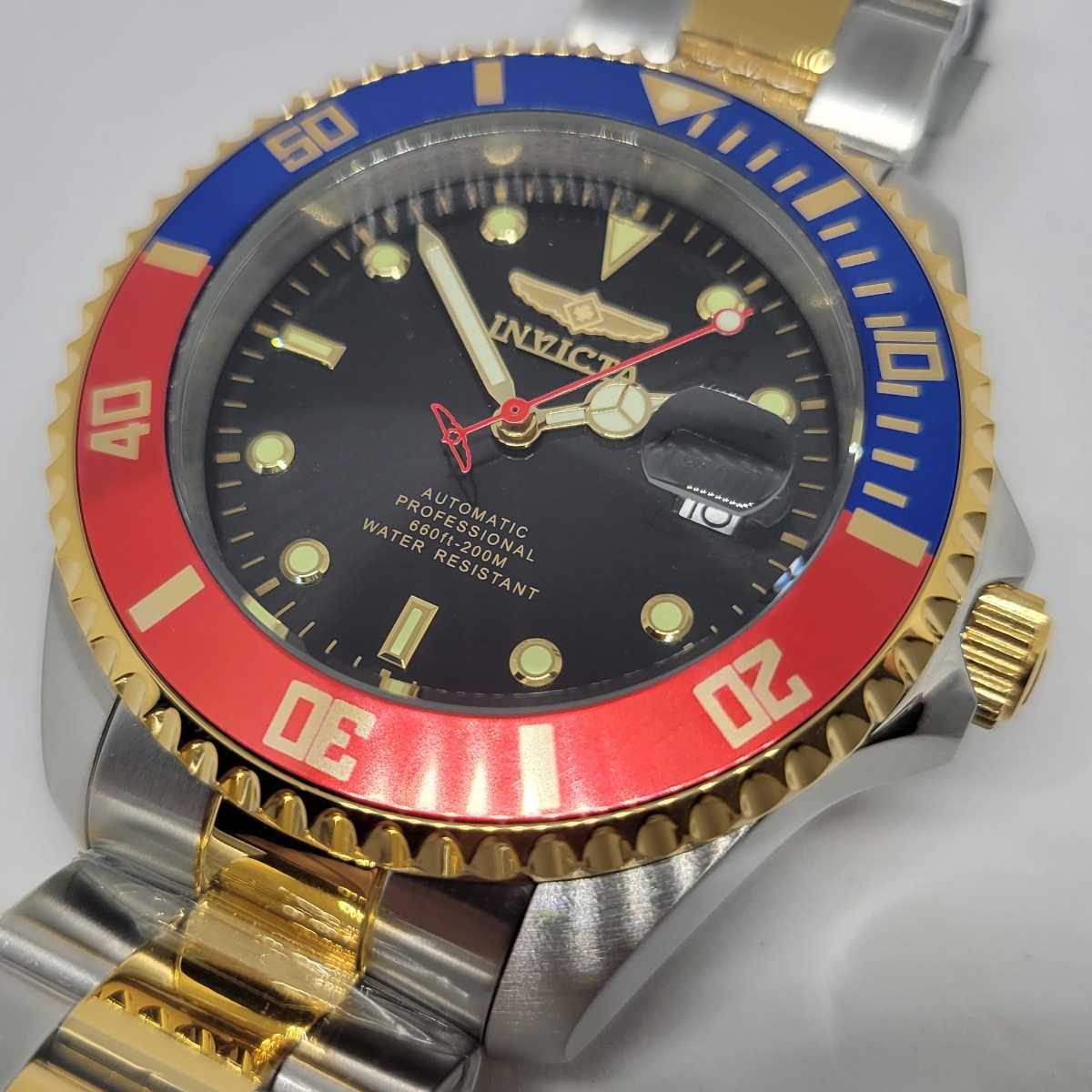 Invicta インビクタ 34043 47mm プロダイバー オートマチック《ペプシっぽいw(^^;ベゼルの王道系コンビブレス☆インビクタ入門機に最適♪》_画像1