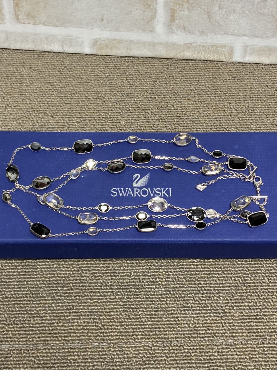 美品 スワロフスキー Pamela パメラ 三連 ネックレス