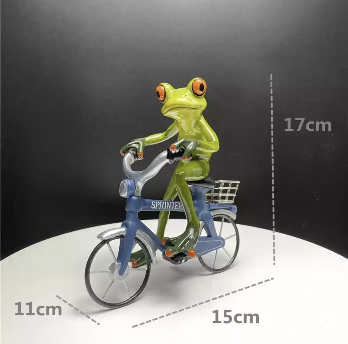  frog. ornament resin . frog figure ornament interior miscellaneous goods ornament small articles miscellaneous goods Uni -k pretty equipment ornament bicycle 1560