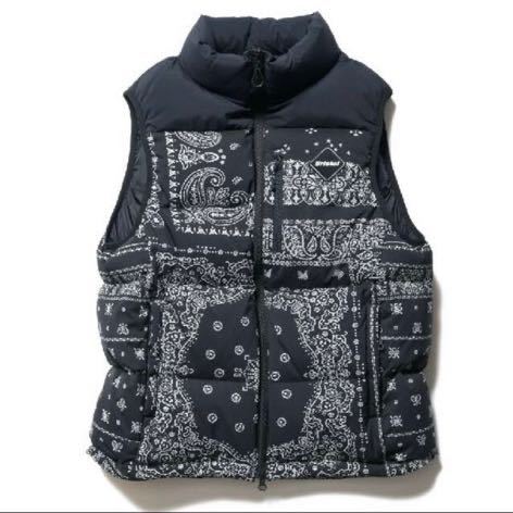 F.C.Real Bristol DOWN VEST ブラック バンダナ XL_画像1