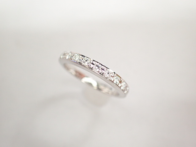 美品 田崎真珠 タサキ K18WG ダイヤ計0.19ct ハーフエタニティ