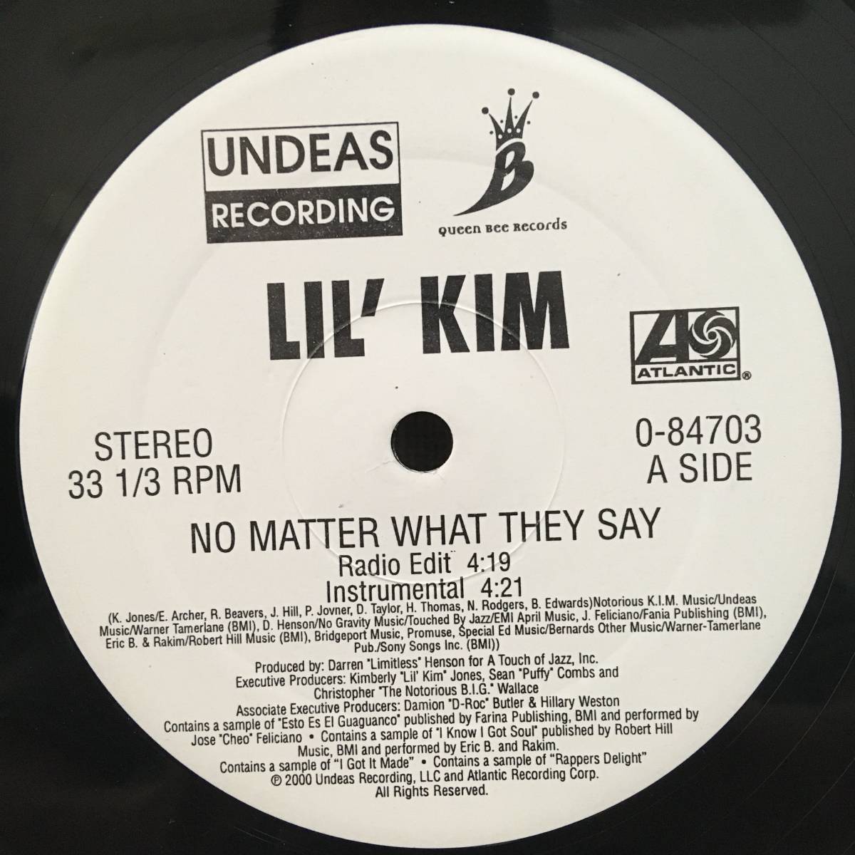 Lil' Kim / No Matter What They Say　[Atlantic - 0-84703, Queen Bee Records - 0-84703, Undeas Recording - 0-84703]_画像3