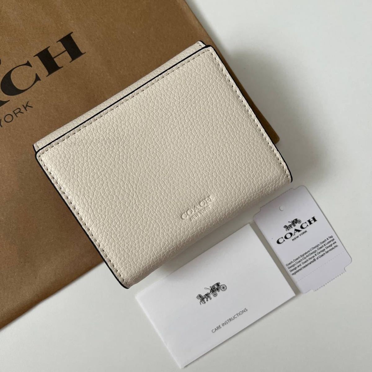 新品】COACH コーチ 二つ折り財布 馬モチーフ オールホワイト