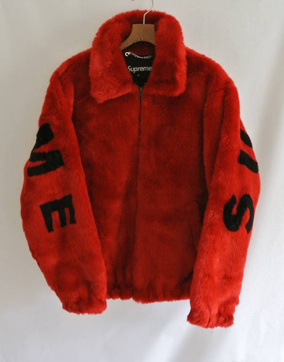 SUPREME Faux Fur Bomber Jacket サイズ:M バックロゴファーボンバー