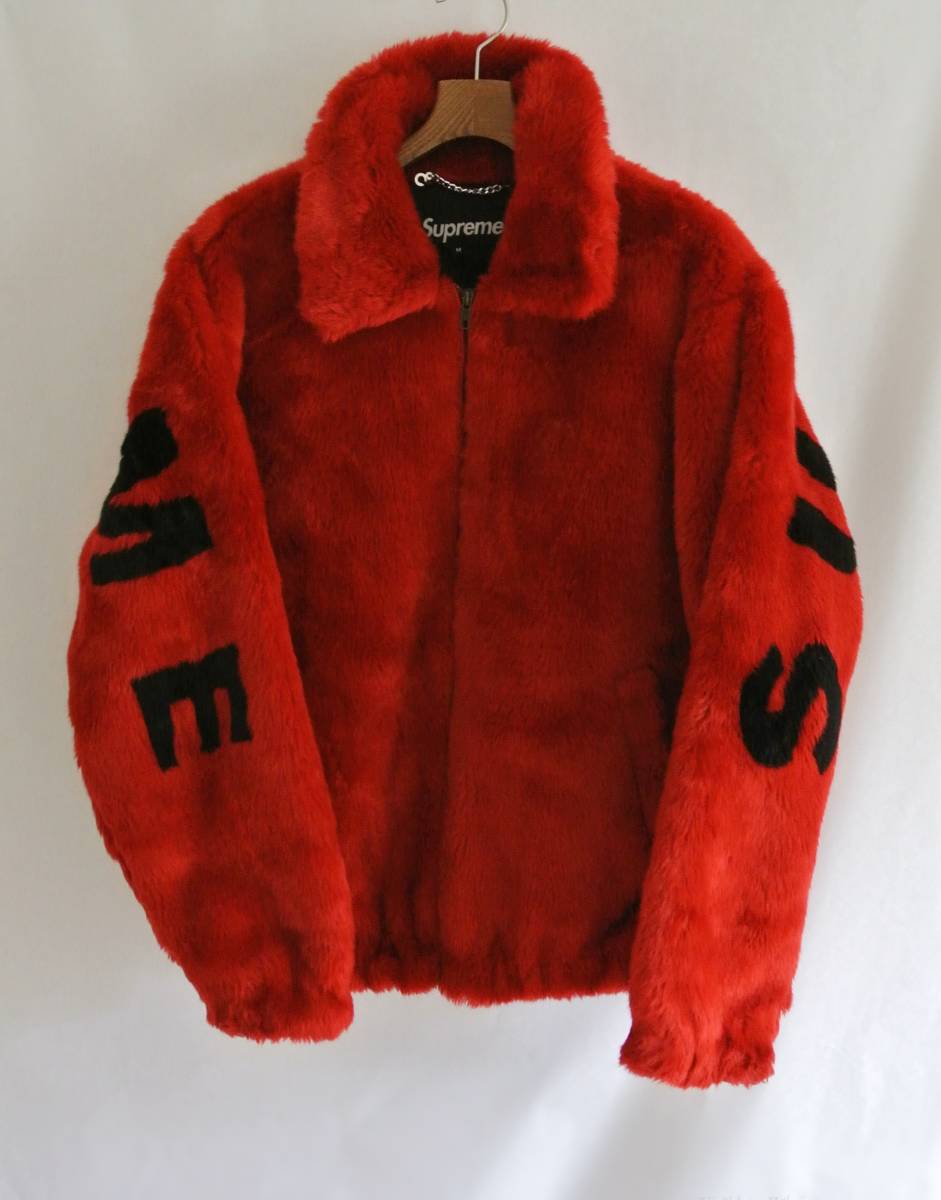 SUPREME Faux Fur Bomber Jacket サイズ:M バックロゴファーボンバーブルゾン シュプリーム 