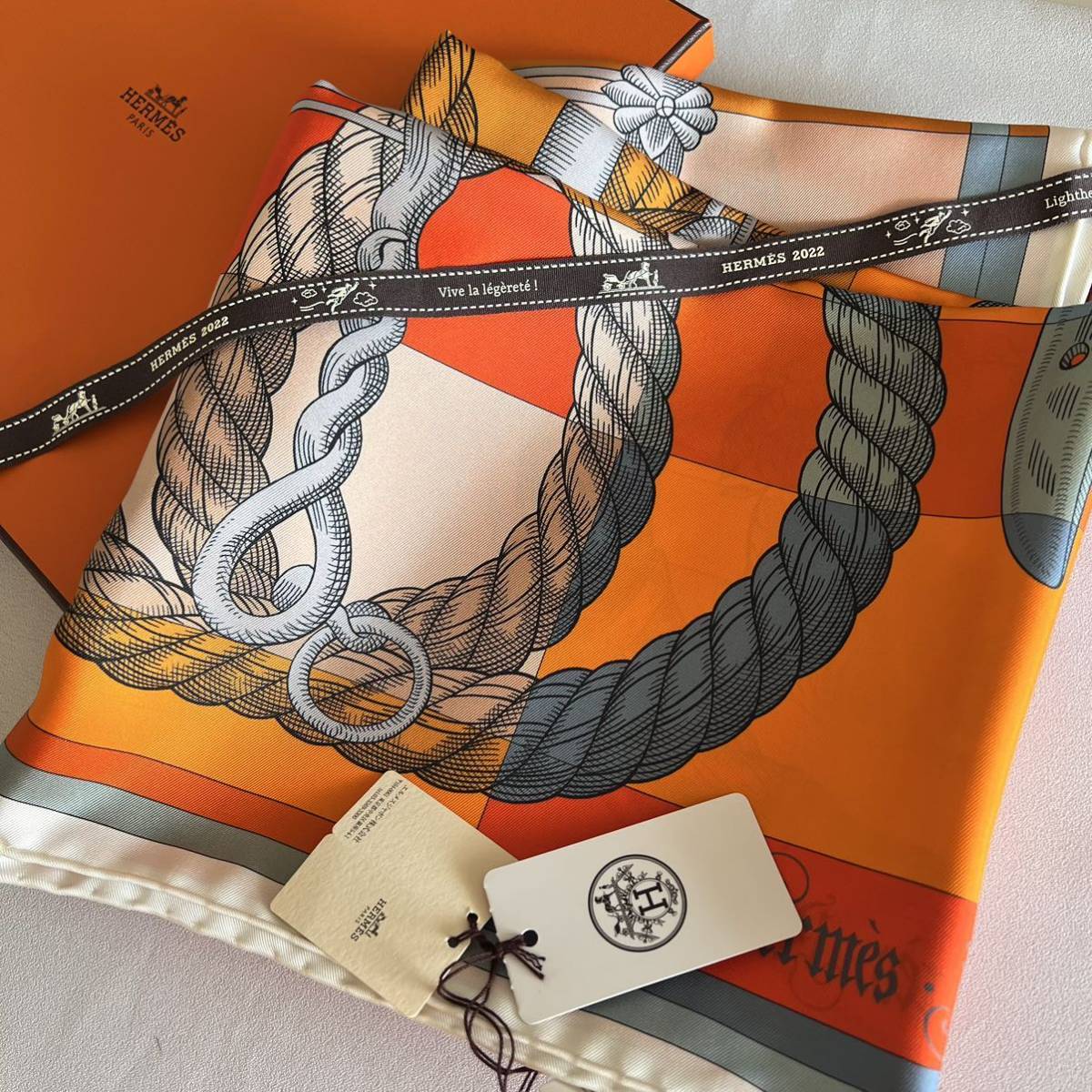 エルメス HERMES 未使用 22年 カレ90 シルク スカーフ スクエア 大判