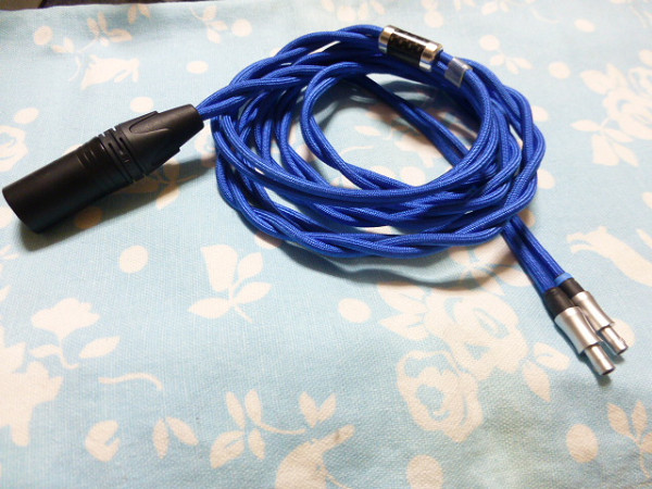 SENNHEISER HD800 HD820 Cascade BELDEN 1804a 八芯 200cm 長め XLRコネクタ 4ピン 青色 ( 3ピン×2 4.4mm5極 6.3mm 配色変更可 HD800S