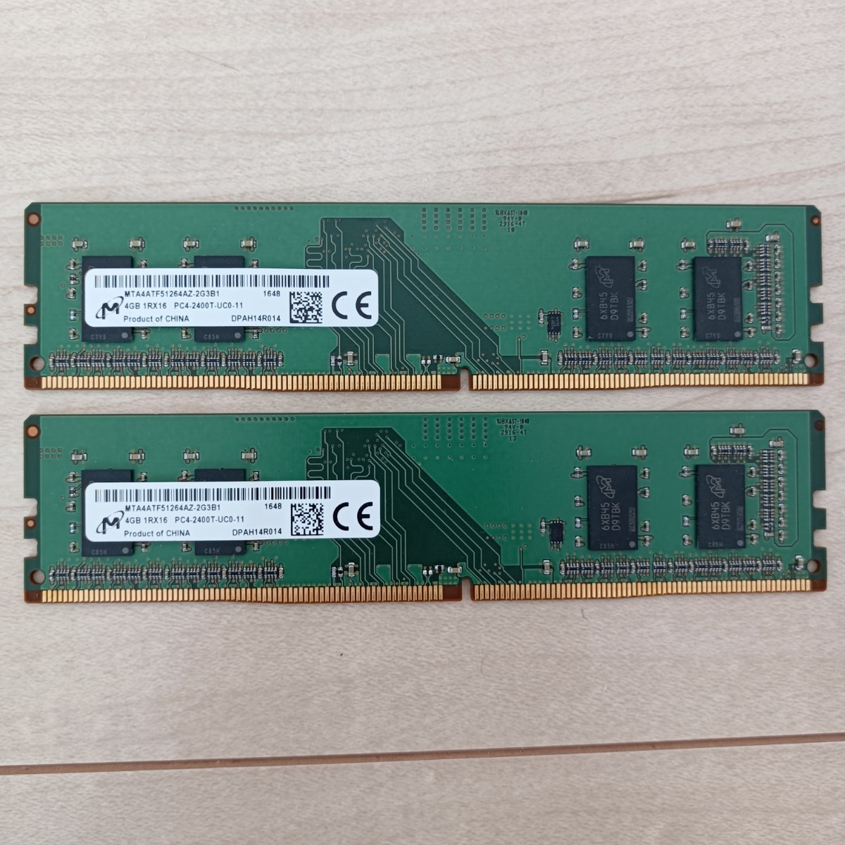 Micron PC4-19200U (DDR4-2400) 4GB 1Rx16 PC4-2400T-UC0-11 2枚(8GB)｜PayPayフリマ