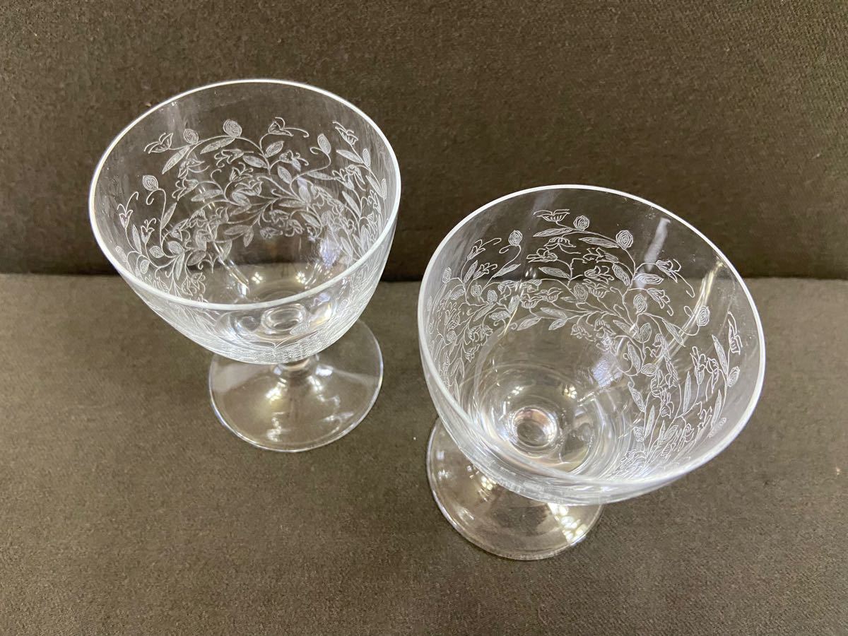 ２個　BOHEMIA GLASS ボヘミアグラス　ボヘミアガラス ゴブレット　ワイングラス　ペアグラス