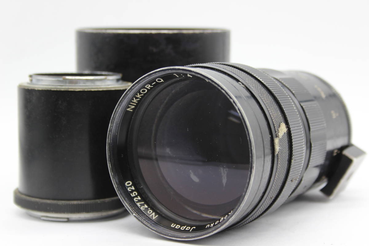 【希少】 ニコン Nikon Nikkor-Q 25cm F4 フード、アダプター付き レンズ 9074